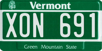 VT license plate XON691