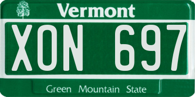 VT license plate XON697
