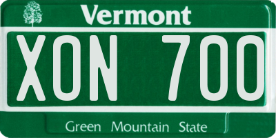 VT license plate XON700