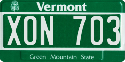 VT license plate XON703