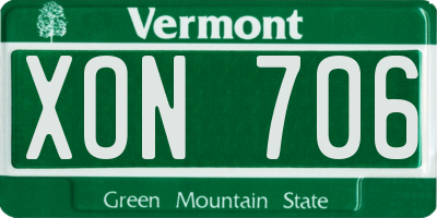VT license plate XON706