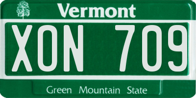 VT license plate XON709