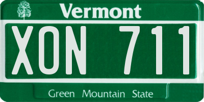 VT license plate XON711