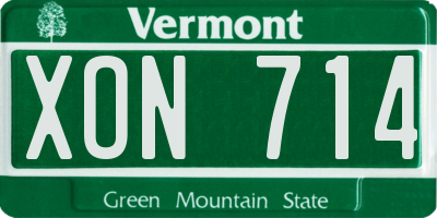 VT license plate XON714