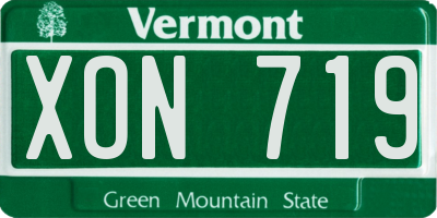 VT license plate XON719