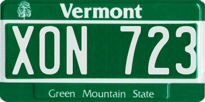 VT license plate XON723