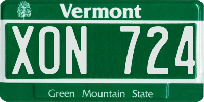 VT license plate XON724