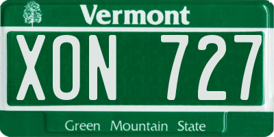 VT license plate XON727