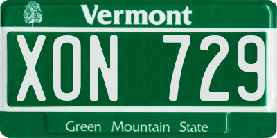 VT license plate XON729