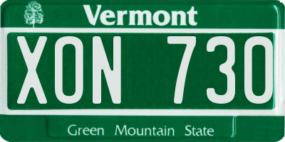 VT license plate XON730