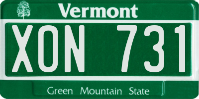 VT license plate XON731