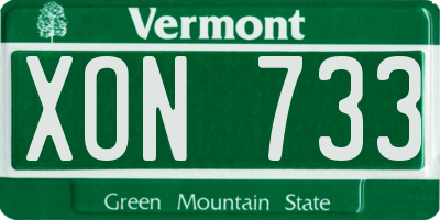 VT license plate XON733