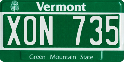 VT license plate XON735