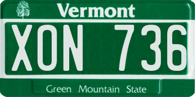 VT license plate XON736