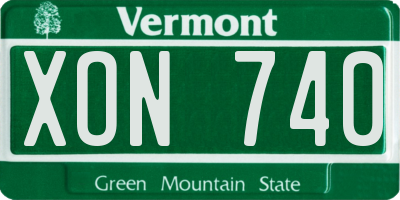VT license plate XON740