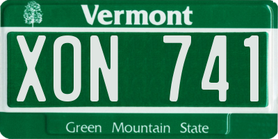 VT license plate XON741