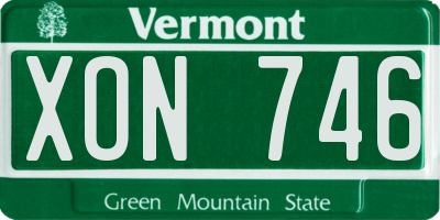 VT license plate XON746