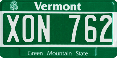 VT license plate XON762