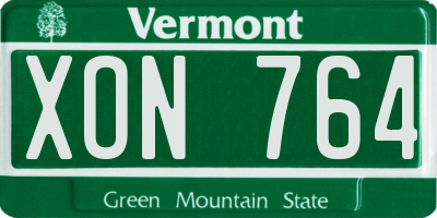 VT license plate XON764