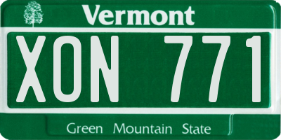 VT license plate XON771