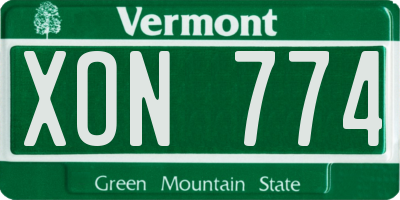 VT license plate XON774