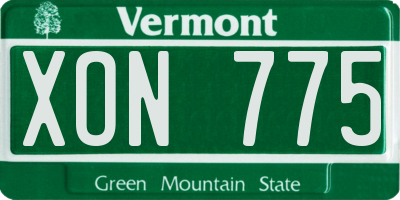 VT license plate XON775