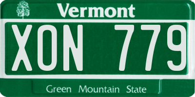 VT license plate XON779