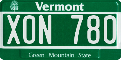 VT license plate XON780