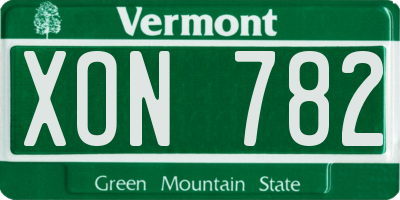 VT license plate XON782