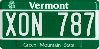 VT license plate XON787