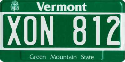 VT license plate XON812
