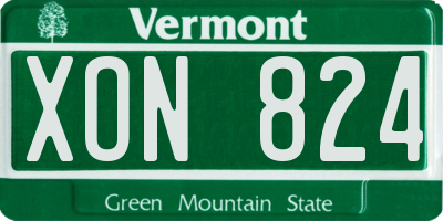 VT license plate XON824