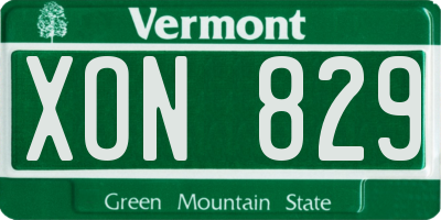 VT license plate XON829