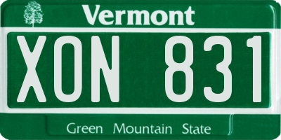 VT license plate XON831
