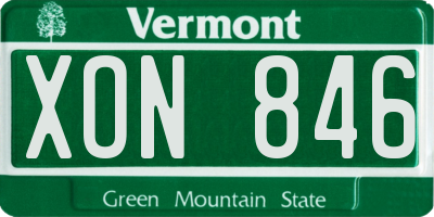 VT license plate XON846