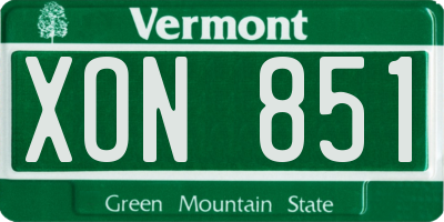 VT license plate XON851