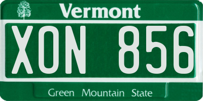 VT license plate XON856