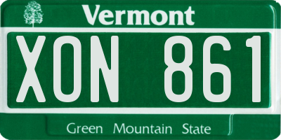 VT license plate XON861