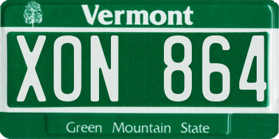VT license plate XON864