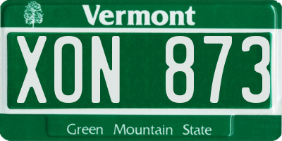 VT license plate XON873