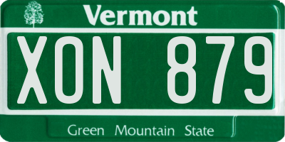 VT license plate XON879