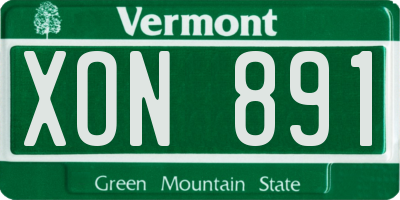 VT license plate XON891
