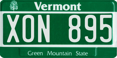 VT license plate XON895