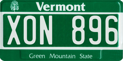 VT license plate XON896