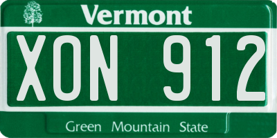 VT license plate XON912