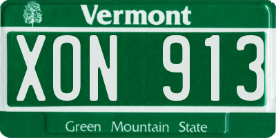 VT license plate XON913
