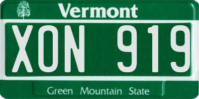 VT license plate XON919