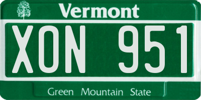 VT license plate XON951