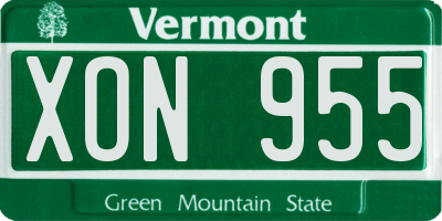 VT license plate XON955