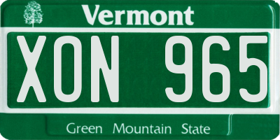 VT license plate XON965